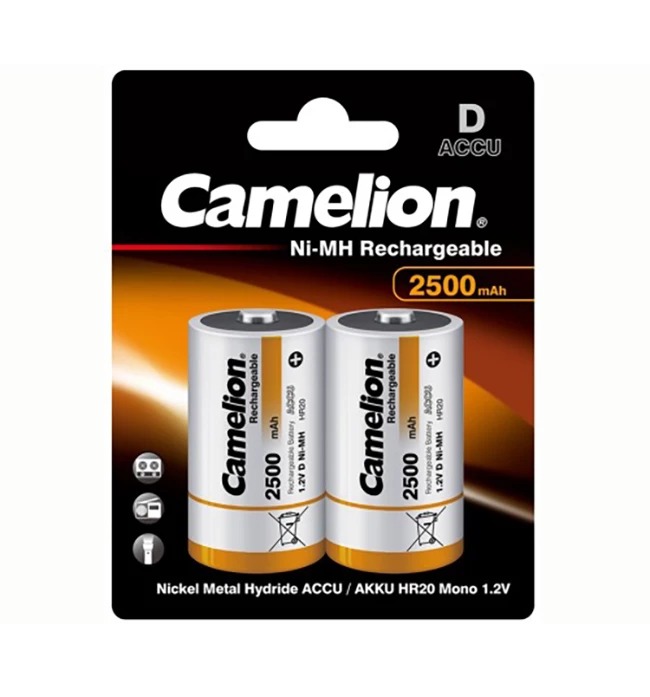 PILA RECARGABLE CAMELION D 2500mah BL/2
